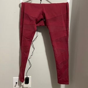 Maroon BuffBunny leggings with mesh detail